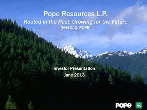 Investor Call Presentation June 12, 2013