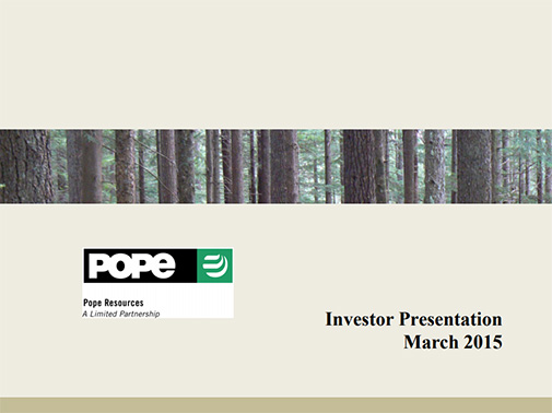 Investor Call Presentation March 09, 2015